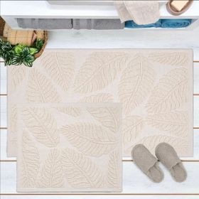 Evidea Soft 60x100 cm + 50x60 cm Kare Ekru 2'li Banyo Paspası