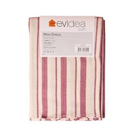 Evidea Soft Alno Ekru Mürdüm 140x200 cm Masa Örtüsü