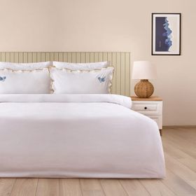 Evidea Soft Anthos Beyaz Çift Kişilik Nevresim Takımı