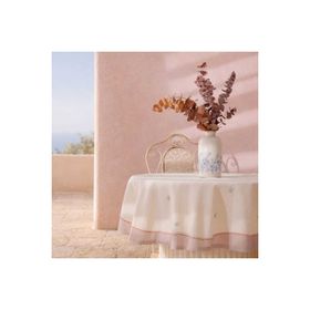 Evidea Soft Aris Ekru 150x150 cm Yuvarlak Masa Örtüsü