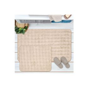 Evidea Soft Artos Bej 60x100 cm + 50x60 cm 2'li Banyo Paspası