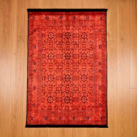 Evidea Soft Atlas Kırmızı 120x180 cm Afgan Desenli Halı