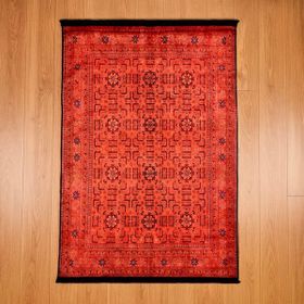 Evidea Soft Atlas Kırmızı 120x180 cm Afgan Desenli Halı