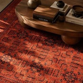 Evidea Soft Atlas Kırmızı 120x180 cm Afgan Desenli Halı