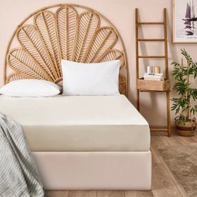 Evidea Soft Basic Ekru 240x260 cm Çift Kişilik Düz Kenar Çarşaf
