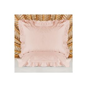 Evidea Soft Basic Fırfırlı Gül Kurusu 50x70 cm 2'li Yastık Kılıfı