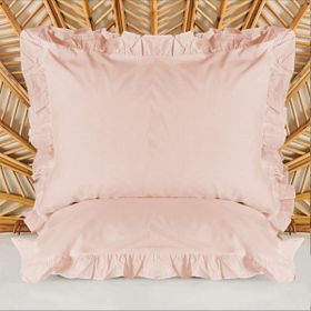 Evidea Soft Basic Fırfırlı Gül Kurusu 50x70 cm 2'li Yastık Kılıfı