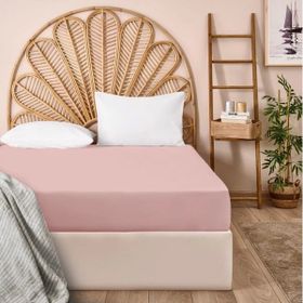 Evidea Soft Basic Gül Kurusu 160x200 CM Çift Kişilik Lastikli Çarşaf