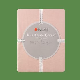 Evidea Soft Basic Gül Kurusu 160x240 CM Tek Kişilik Düz Kenar Çarşaf