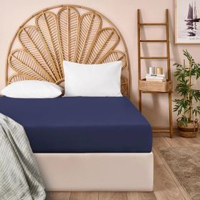 Evidea Soft Basic Lacivert 100x200 cm Tek Kişilik Lastikli Çarşaf