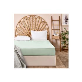 Evidea Soft Basic Yeşil 240x260 cm Çift Kişilik Düz Kenar Çarşaf