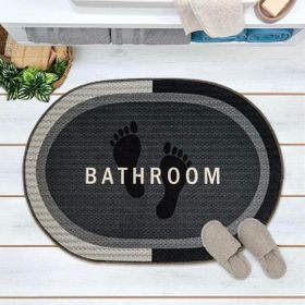 Evidea Soft Bathroom Oval Sihirli Antrasit 50x70 cm Banyo Paspası