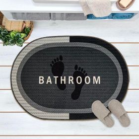 Evidea Soft Bathroom Oval Sihirli Antrasit 50x70 cm Banyo Paspası