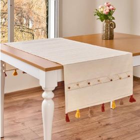 Evidea Soft Boncuklu Ekru 50x130 cm Runner