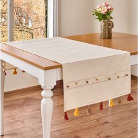 Evidea Soft Boncuklu Ekru 50x130 cm Runner