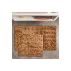 Evidea Soft Bubble 60x100 cm + 50x60 cm Kahverengi 2'li Banyo Paspası