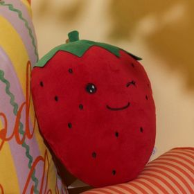 Evidea Soft Çilek Figürlü Kırmızı 25 cm Yastık