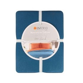 Evidea Soft Colorful Kiremit-Lacivert Çift Kişilik Nevresim Takımı