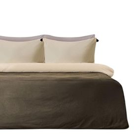 Evidea Soft Colorful Krem-Antrasit Çift Kişilik Nevresim Takımı