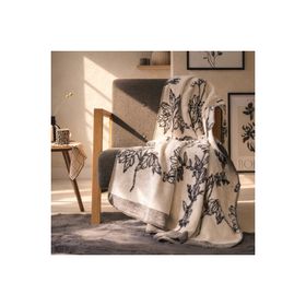 Evidea Soft Davi Ekru Antrasit 150x200 cm Pamuklu Tek Kişilik Battaniye