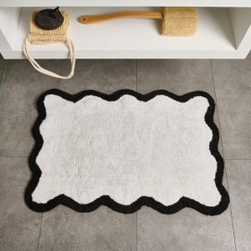 Evidea Soft Elegant Tufting Beyaz 60x90 CM Banyo Paspası