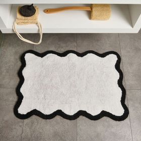 Evidea Soft Elegant Tufting Beyaz 60x90 CM Banyo Paspası