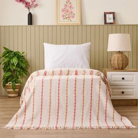 Evidea Soft Elvia Krem 150x200 cm Pamuklu Tek Kişilik Battaniye
