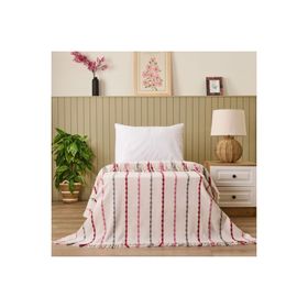 Evidea Soft Elvia Krem 150x200 cm Pamuklu Tek Kişilik Battaniye