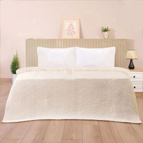 Evidea Soft Fleur Beyaz 210x240 cm Çift Kişilik Yatak Örtüsü