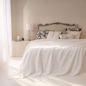 Evidea Soft Fleur Beyaz 210x240 cm Çift Kişilik Yatak Örtüsü