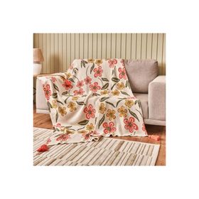 Evidea Soft Floriva Krem 120x160 cm Triko TV Battaniyesi