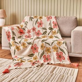 Evidea Soft Floriva Krem 120x160 cm Triko TV Battaniyesi
