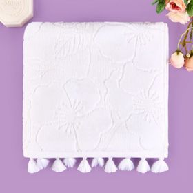 Evidea Soft French Cottage Ekru 50x90 cm Püsküllü Yüz Havlusu