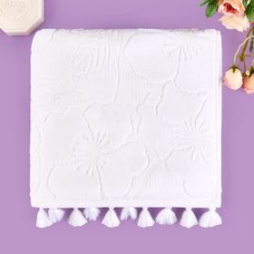 Evidea Soft French Cottage Ekru 50x90 cm Püsküllü Yüz Havlusu