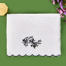 Evidea Soft French Cottage Onda Ekru Siyah 50x90 cm Yüz Havlusu