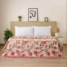 Evidea Soft Granate Ekru Kırmızı 200x220 cm Pamuklu Çift Kişilik Battaniye