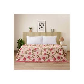 Evidea Soft Granate Ekru Kırmızı 200x220 cm Pamuklu Çift Kişilik Battaniye