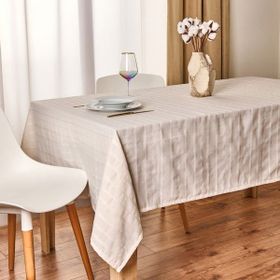 Evidea Soft Herringbone Ekru 140x220 cm Masa Örtüsü