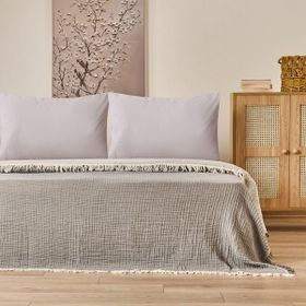 Evidea Soft Hevin Antrasit 220x240 cm Çift Kişilik Yatak Örtüsü