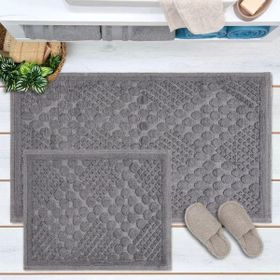 Evidea Soft Kağan Gri 60x100 cm + 50x60 cm 2'li Banyo Paspası