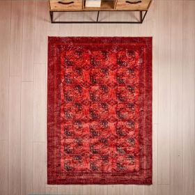 Evidea Soft Karakush Afgan Desenli Kırmızı 160x230 cm Halı