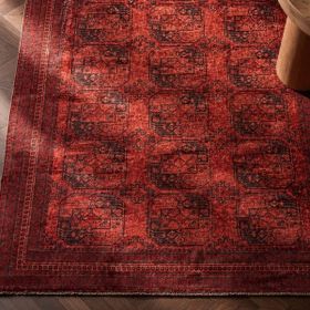 Evidea Soft Karakush Afgan Desenli Kırmızı 160x230 cm Halı