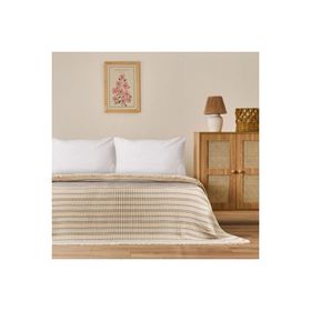 Evidea Soft Lamina Krem 220x240 cm Çift Kişilik Yatak Örtüsü