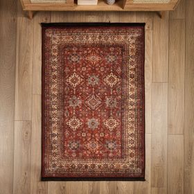 Evidea Soft Line Afgan Desenli Kırmızı 120x180 cm Halı