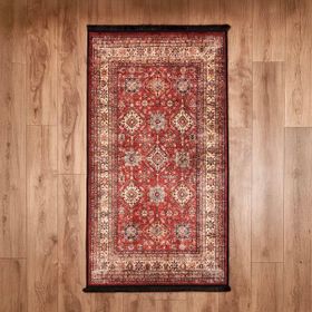 Evidea Soft Line Afgan Desenli Kırmızı 80x150 cm Halı