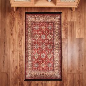 Evidea Soft Line Afgan Desenli Kırmızı 80x150 cm Halı