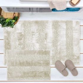 Evidea Soft Line Krem 60x90 cm + 45x60 cm 2'li Banyo Paspası