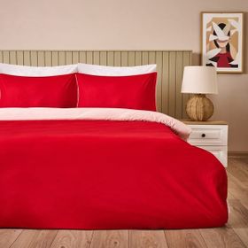 Evidea Soft Love Kırmızı-Pembe Çift Kişilik Nevresim Takımı