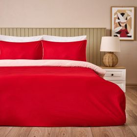 Evidea Soft Love Kırmızı-Pembe Çift Kişilik Nevresim Takımı