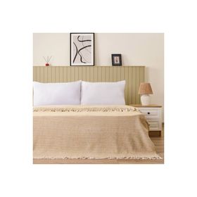 Evidea Soft Luma Bej Krem 200x220 cm Pamuklu Çift Kişilik Battaniye